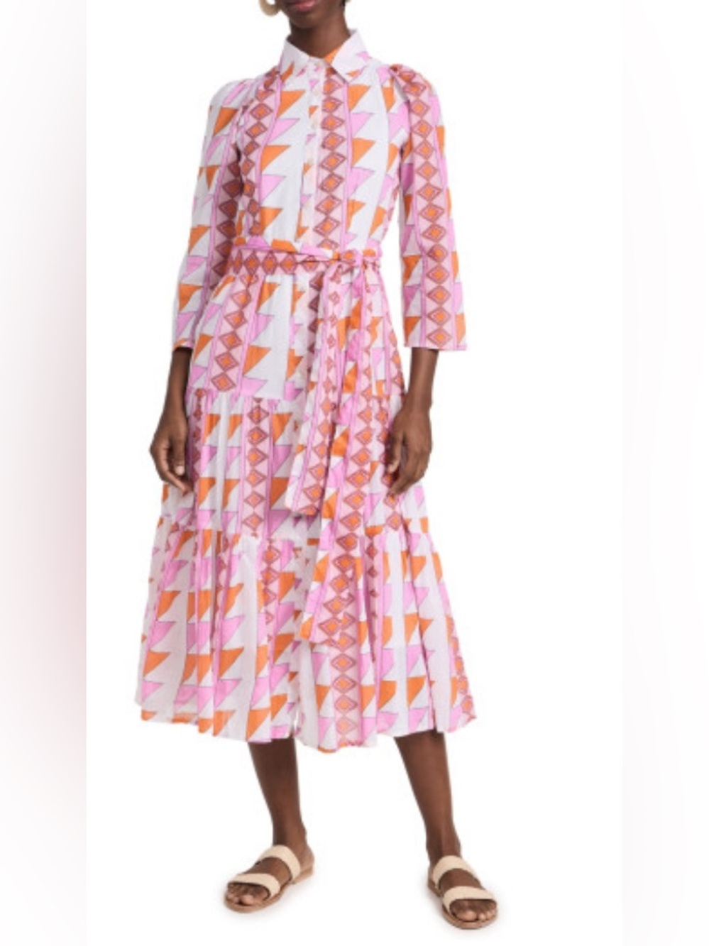 NWT Marea Flounce Shirt Dress Size L